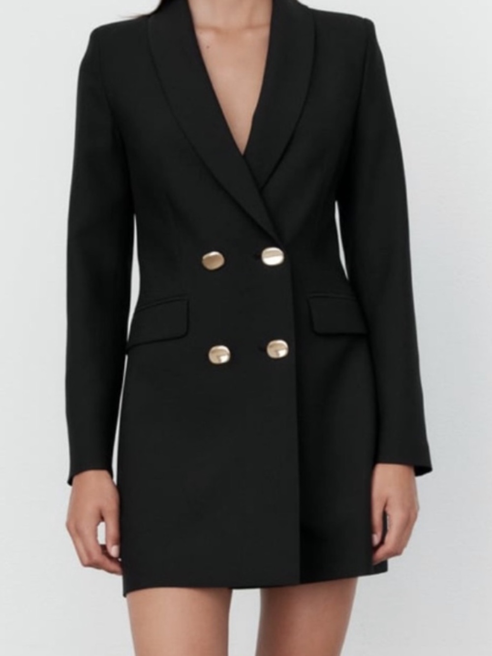 ZARA Black Oversized Blazer Jacket Dress Size Large Blogger Fav Influencer